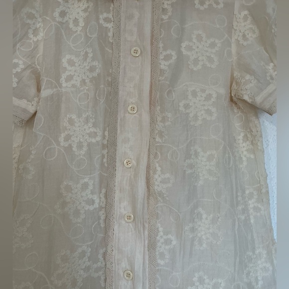 NWOT Elegant Lace Embroidered Cream Dress - Picture 4 of 11